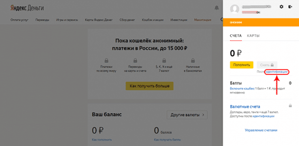 Идентификация вашего кошелька Яндекс Деньги 
